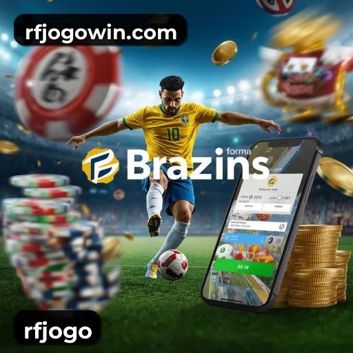 rfjogo App home screen with mobile slots and casino categories